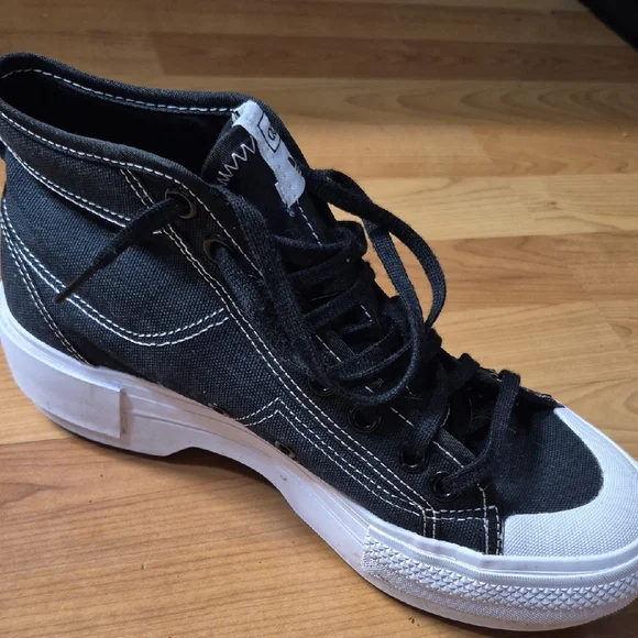 adidas Black Canvas High-Top Sneakers - Picture 5 of 6